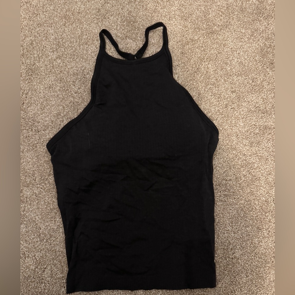 Lululemon ebb to street black high neck tank top